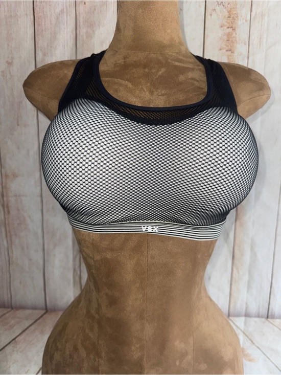 VSX Other - Victoria’s Secret VSX Sports Bra, Black And White Mesh Overlay, Women’s 34DD